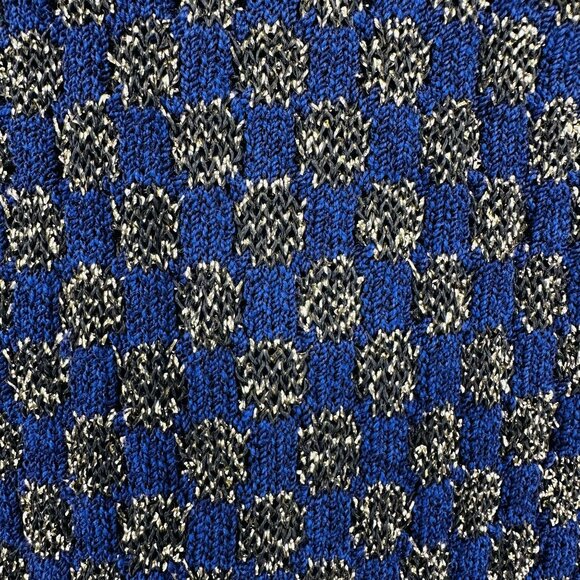 Steve Fabrikant Vintage Blue Gold Metallic Wool  Rayon Sleeveless Tank Top 2X - Picture 5 of 8